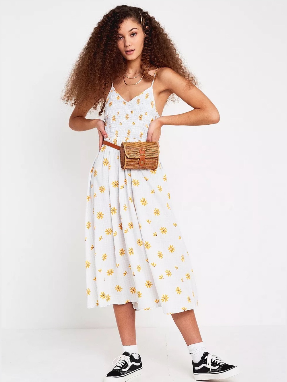 Urban Outfitters Floral Linen-Blend dress with Flower Print